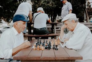 old men playing chess