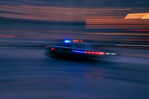 police car speeding