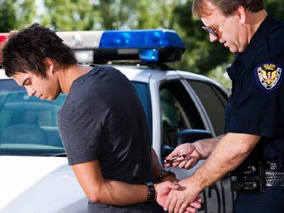 juvenile being arrested