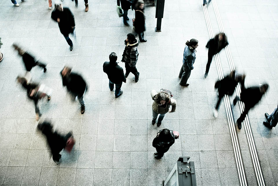 people walking outside