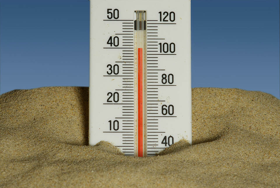 thermostat in sand
