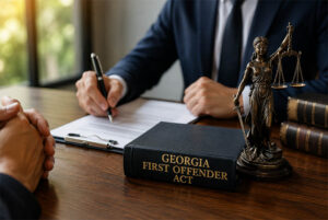 Attorney reviewing Georgia First Offender Act options with a client
