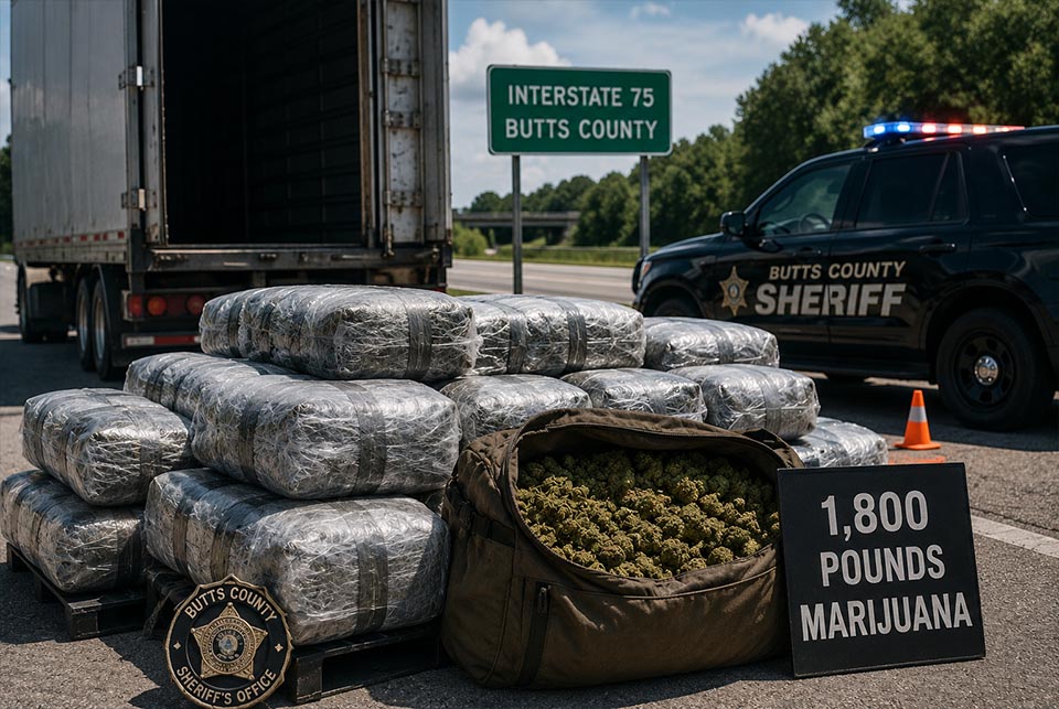 Large marijuana shipment seized from a tractor-trailer in Butts County, Georgia