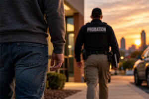 Person meeting with a probation officer in Georgia, representing probation supervision and potential probation violations